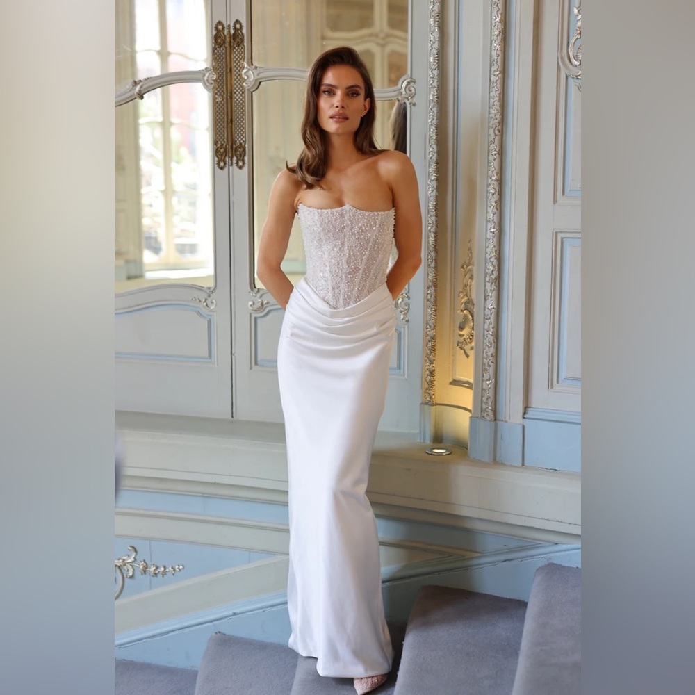 SOLD Rosie Etienne - Ophelia Gown - Elegant Strapless White Dress